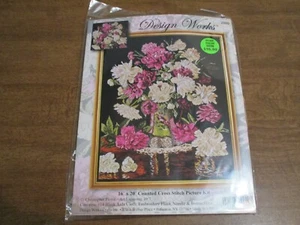 DESIGN WORKS CHRISTOPHER PIERCE PEONIES VASE COUNTED CROSS STITCH KIT - Picture 1 of 2