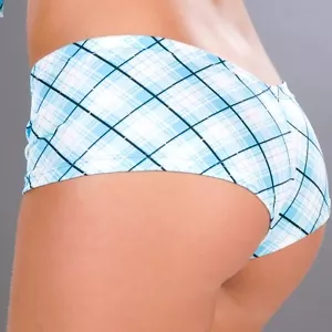 3003 Azul a Cuadros Sexy Booty Niño Pantalones Cortos ROLLER Hipster Bailarina Gogo RAVE S M L - Imagen 1 de 10