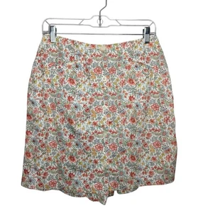 Liz Claiborne Sport sz 12 90’s pink white floral vintage 100% cotton skort wmns - Picture 1 of 7