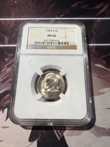 1943 S Wartime Silver Jefferson Nickel NGC MS 66 - Picture 1 of 2