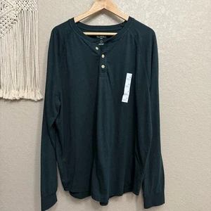 Neu mit Etikett Herren XL Goodfellow & Co Henley Langarmhemd - dunkelgrün - Bild 1 von 7