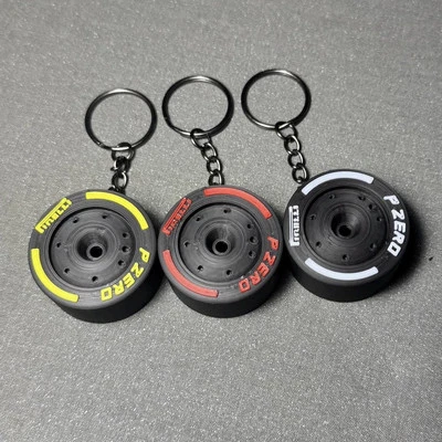 Formula 1 Tire Keychain 3pk | Tire Inspired Keychain | F1 Gift | F1 Accessories - Image 1 of 4