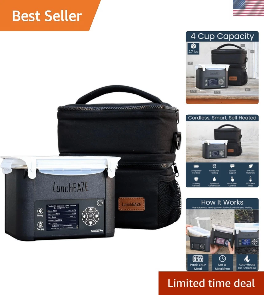 Luxury Cordless Electric Heated Lunchbox – Hot Meals Anywhere, Adjustable Temp - Image 1 of 4