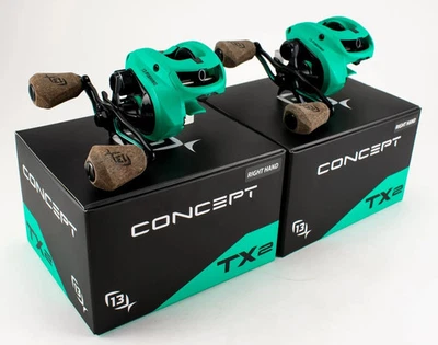 (LOT OF 2) 13 FISHING CONCEPT TX GEN II TX2-6.8RH 6.8:1 RH BAITCAST REELS NEW - Image 1 of 4