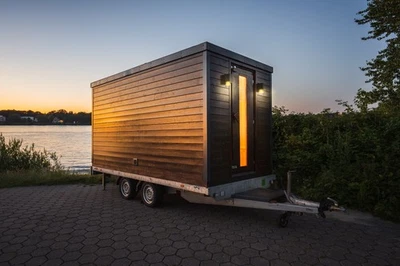 Mobile-Sauna 400x200cm (Fasssauna) Sauna inkl. Anhänger - Vermietung & Privat - Bild 1 von 4