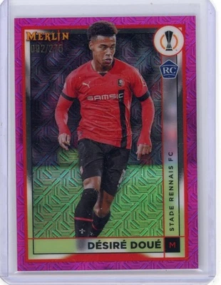 Desire Doue 2022-23 Topps Merlin Pink Mojo Refractor /275 #133 Rookie RC - Image 1 of 2