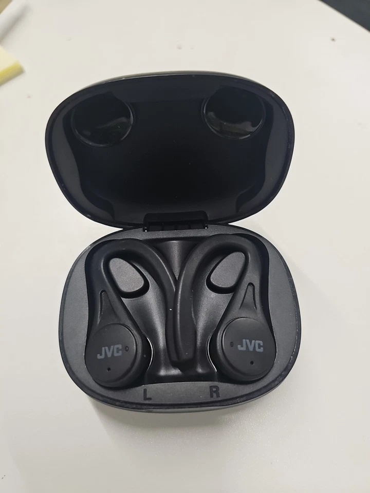 JVC Fitness Series True Wireless Bluetooth Earbuds with Earhook, Black -HA-EC25T - Image 1 of 3
