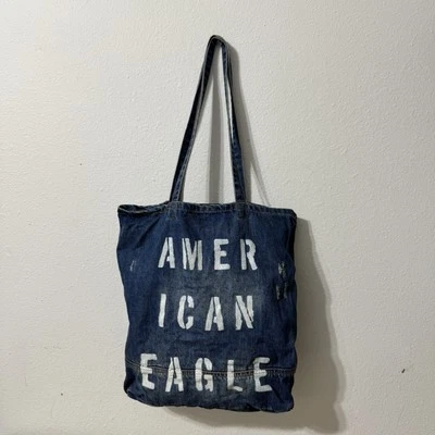 American Eagle Outfitters джинсовой ткани сумка с короткими ручками книга сумка синий Jean сумочки двойной ручки - Изображение 1 из 4