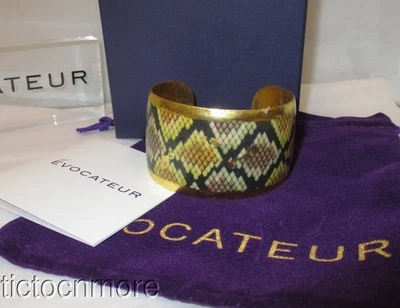 DESIGNER EVOCATEUR EXOTIC PYTHON CUFF BRACELET RETIRED NOS GOLD MED PY119-5 - Image 1 of 4