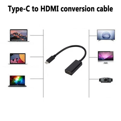 USB C to HDMI Adapter 4K 30Hz Type C 3.1 Male to HDMI Female Cable Adapter Co EL - Image 1 of 4