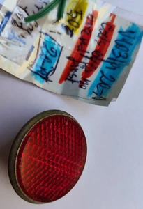 VINTAGE REAR REFLECTOR ALUMINUM AND RED PLASTIC CATARIFRANGENTE BICI - Picture 1 of 12
