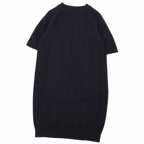 HERMÈS Hermes maglione maglia pezzo unico manica corta lana top da donna 38 Usato0