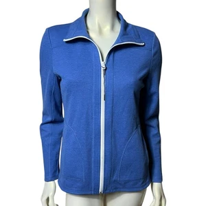 Talbots Women's Royal Blue Cotton Blend Full-Zip Athletic Jacket Size Small - Picture 1 of 7