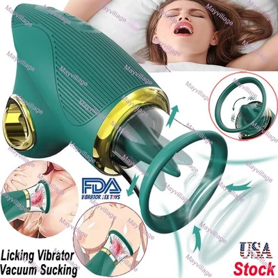 Sucking Vibrator G Spot Dildo Massager Tongue Oral Clit Licking Sex Toys Women - Image 1 of 4