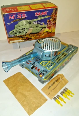 Tanque de combate ALPS M-35 1960 ESTAÑO FRICCIÓN COMO NUEVO EN CAJA Foto 1 de 4