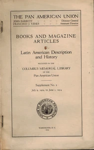 1914 Books & Magazine Articles Latin American Description & History, PanAm Union - Imagen 1 de 1