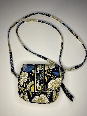 Cartera pequeña Vera Bradley azul y amarilla Foto 1 de 4