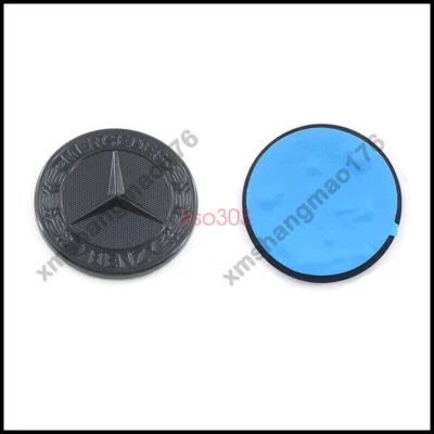 Emblema insignia corona laurel plana capó negro brillante para Mercedes Benz 1 pieza (pasta) Foto 1 de 4