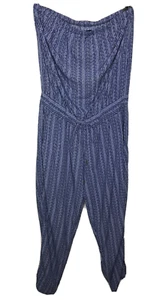 Gap Women's Blue Jumpsuit Romper Strapless SZ L - Picture 1 of 14