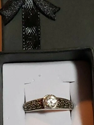 Кольцо с марказитом JJ Judith Jack из стерлингового серебра 925 пробы с фианитом размер 7 - Изображение 1 из 4