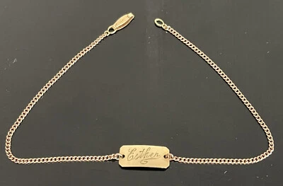 14K Solid Yellow Gold ID 9” Long Bracelet “ESTHER” 2.3 grams - Image 1 of 3