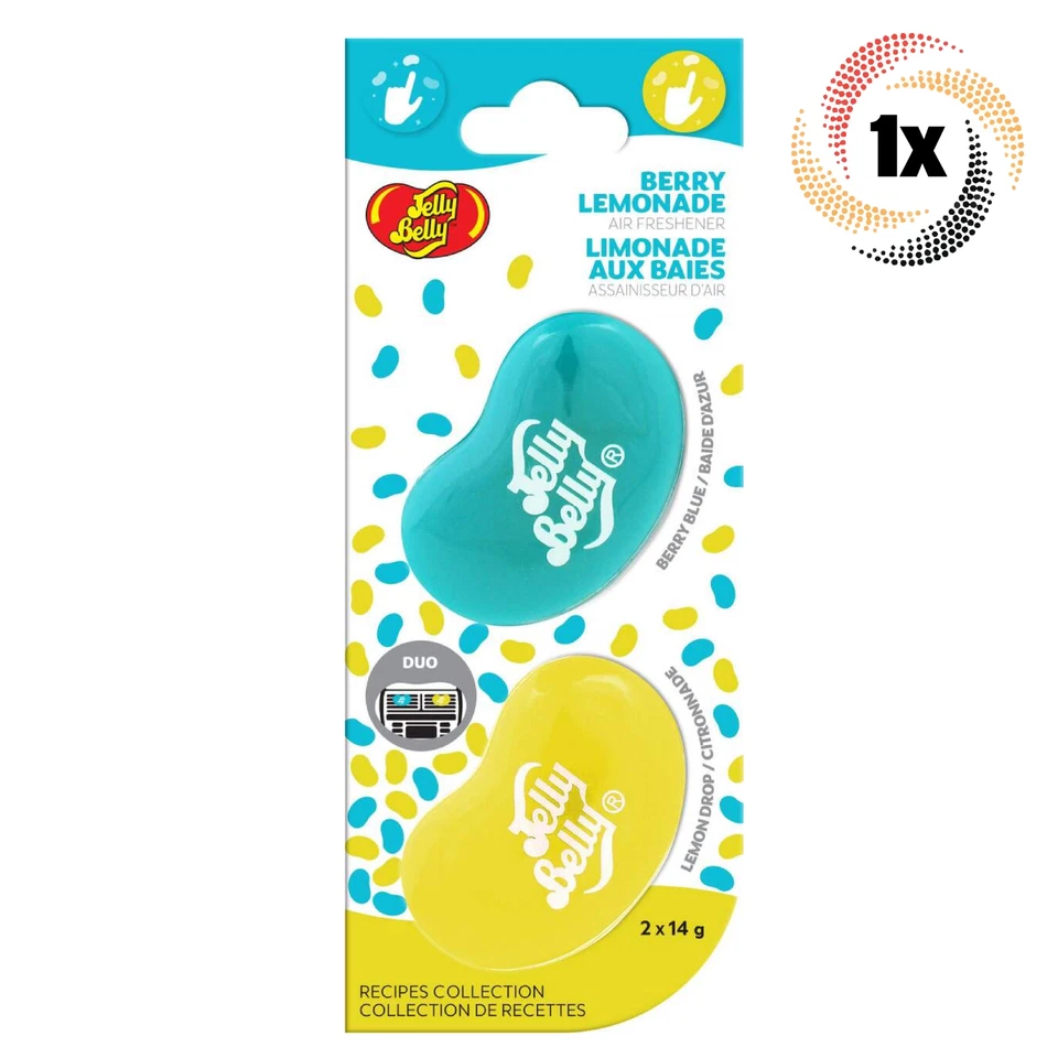 1x Pack Jelly Belly Duo Berry Lemonade Lemon Drop Car Vent Air Freshener - Image 1 of 1