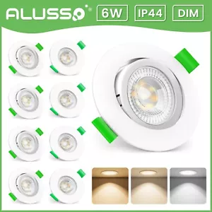 12er LED Einbaustrahler Schwenkbar 3CCT Dimmbar Rund Ultra Flach Deckenleuchte - Bild 1 von 28