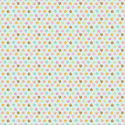 Tela Feline Drive PRETTY KITTY patas de gato lanzar azul - cuarto de grasa (18x22") FQ Foto 1 de 4