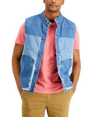 Sun + Stone Men's Brill Pieced Colorblocked Denim Vest MEDIUM W/TAGS - Image 1 of 3