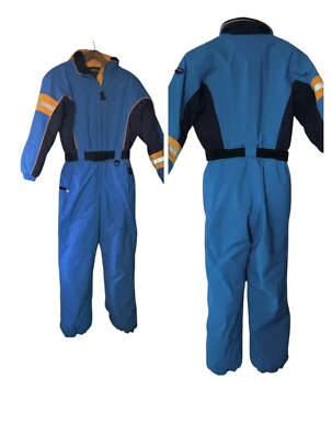 Traje de esquí vintage Obermeyer Junior 12 azul Lovie reflectante traje de nieve de una pieza Foto 1 de 4