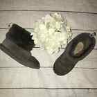 UGG Kids' Fluff Mini Quilted Boots Charcoal FLAWS sz 4 MISSING INSOLES