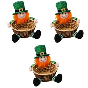 3 PCS Green Leaf Festival Candy Basket Office Baby Creative Snack - Picture 1 of 12