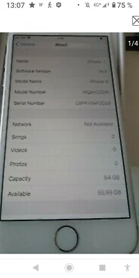 Apple iPhone 8 - 64GB - Argento (senza Simlock) A1905 (GSM)-80% - Immagine 1 di 4