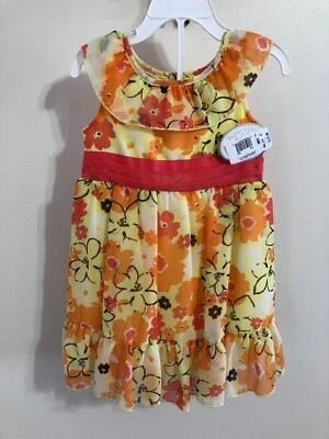 NWT Koala Kids Orange yellow Flower Toddler Girls Dress Size 24 mo. - Image 1 of 4