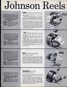 Carretes de pesca Johnson 1962 Sabra, gaviota, anuncio impreso de volante del centenario Man Cave - Imagen 1 de 2