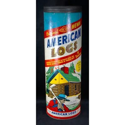 Juego de juguetes de construcción troncos americanos tallados originales 805 troncos para personas mayores tamaño 3/4" de Halsam Foto 1 de 4