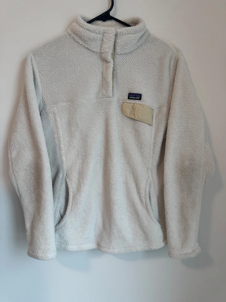 Patagonia Niñas XXL Re-Tool Snap-T Blanco Polar Suéter Chaqueta Polartec Foto 1 de 4