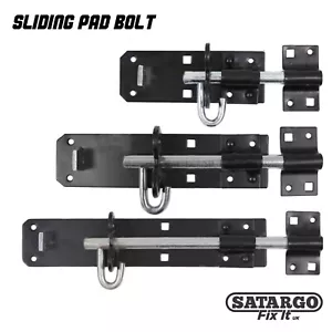 Gate Latch Heavy Duty Garden Shed Pad Bolt Brenton Slide Lock Includes Fixings - Picture 1 of 9