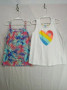 WONDER NATION Girl's 2pack Multi Color Stretch Tanks size M(7-8) - Picture 1 of 12