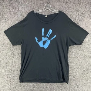 Jack White Hand Print Tour T Shirt Black Blue Graphic Band RARE XL Detroit - Picture 1 of 9