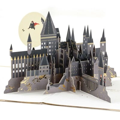 Tarjeta de cumpleaños Hallmark por firma ~ Castillo de Hogwarts Harry Potter ~ POP UP Foto 1 de 4