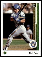 1989 Upper Deck #442 Rob Deer Milwaukee Brewers