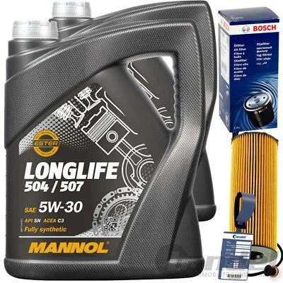 BOSCH ÖLFILTER + MANNOL 5W30 ÖL passend für VW TOUAREG PORSCHE CAYENNE AUDI Q7