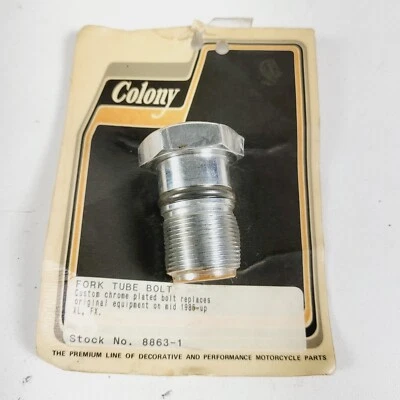 Perno de tubo de horquilla cromado Colony 35 mm para modelos Harley Davidson 85-87 FX y XL Foto 1 de 4