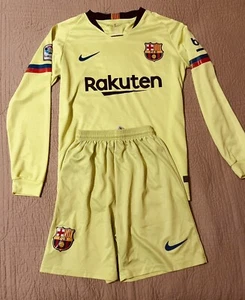 2018-19 Barcelona Away Long sleeve Vaporknit Nike Jersey & Short- S - Picture 1 of 18