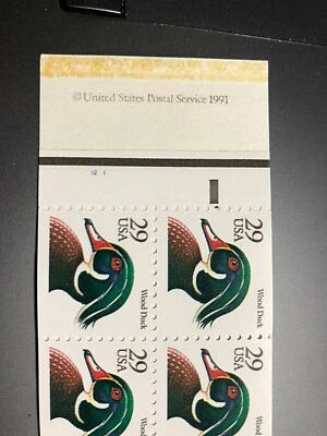 BK174, scarce Plate #1211, 2484a panes, Wood Duck booklet, Scott $125.00 - Image 1 of 3