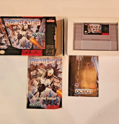 Robocop 3 (Super Nintendo SNES) game, box,booklet,&poster! - Image 1 of 4