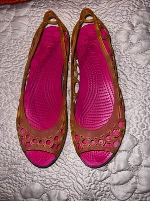 Crocs Adrina 8 Slip On  Waterproof - Ballet Flats Pink Orange Jelly Women's - Image 1 of 4