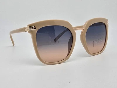 Gafas de sol Tahari TH712 Nude marco dorado lentes degradadas azules ojo de gato de gran tamaño Foto 1 de 4