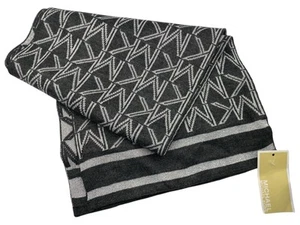 Michael KORS Scarf Grey w Metallic Silver 10x66” Logo - Picture 1 of 4